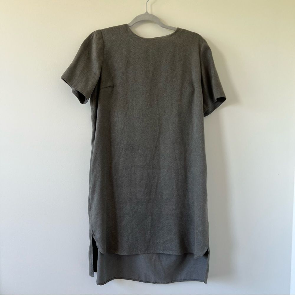 Billy Reid Size Medium gray Tent Dress faux suede casual business modest fashion